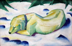 Cane sdraiato nella neve da Franz Marc